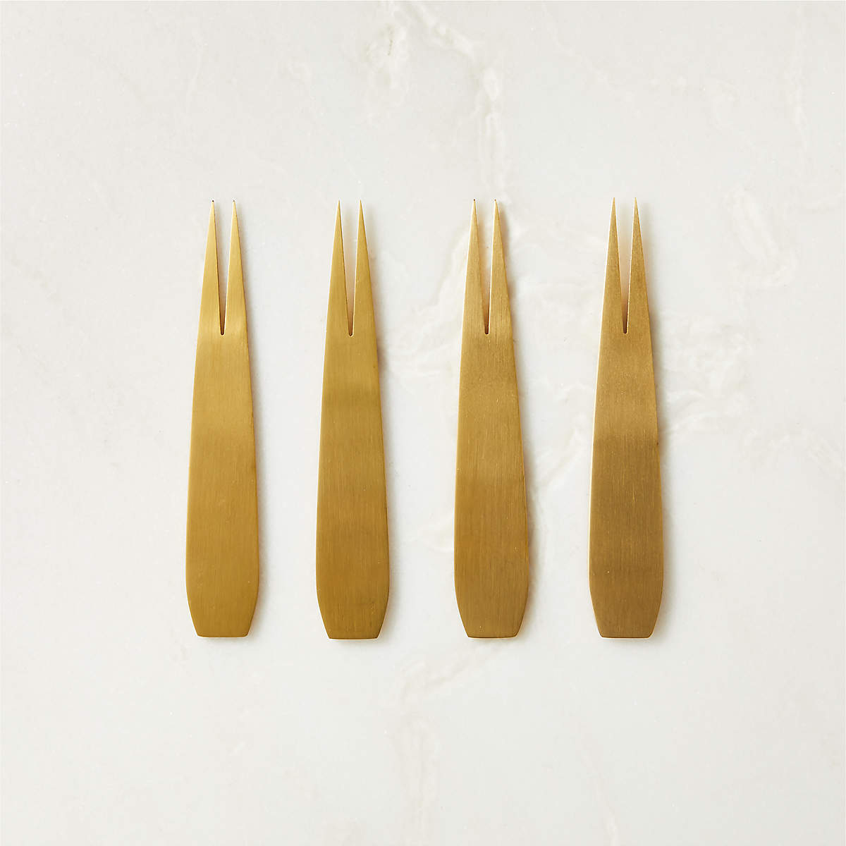 Piton Gold Cocktail Forks Set of 4 + Reviews | CB2