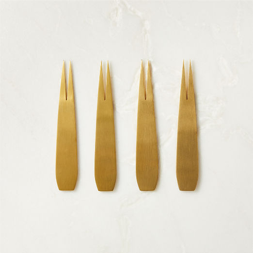 Piton Gold Cocktail Forks Set of 4