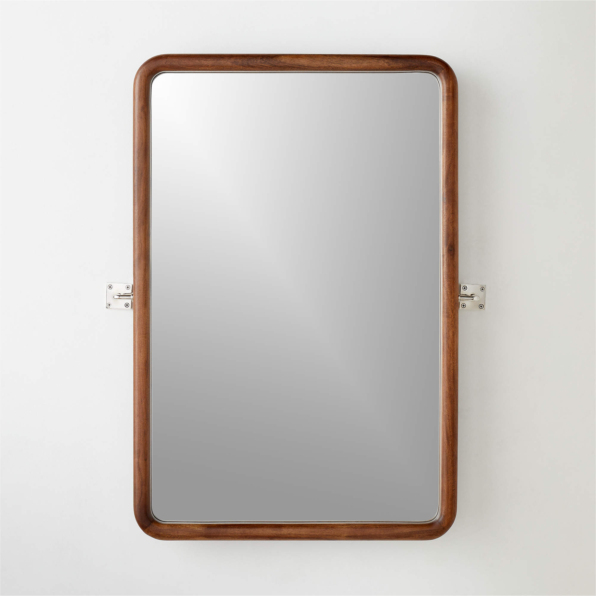 Modern Acacia Pivot Mirror 24"x36" + Reviews CB2