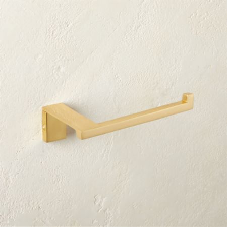 Plate Toilet Paper Holder Polished Brass Cb2
