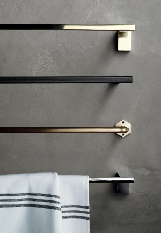 Hex Brushed Brass Towel Bar 18" - image 1 of 12