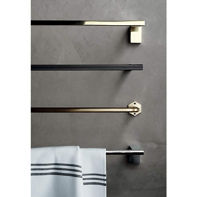 Modern Flat-End Brushed Brass Bath Towel Bar 18 + Reviews