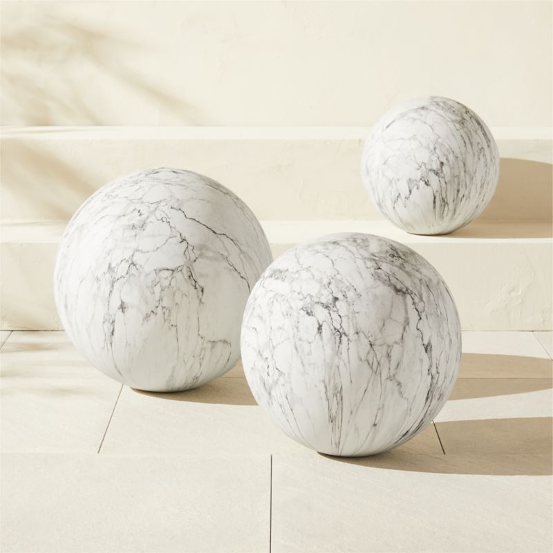 Playa White Faux Marble Indoor/Outdoor Ball Small - image 1 of 9