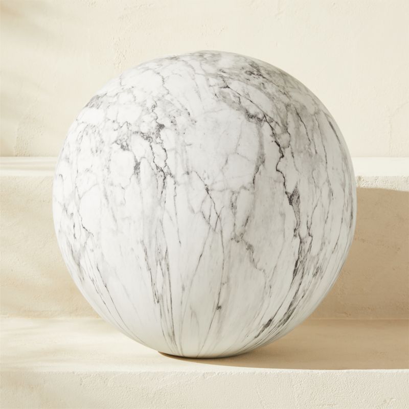 Playa White Faux Marble Indoor/Outdoor Ball Large - image 0 of 9