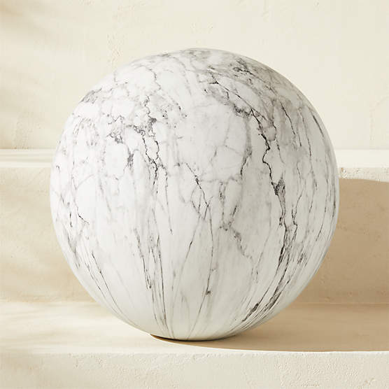 Playa White Faux Marble Indoor/Outdoor Ball Large