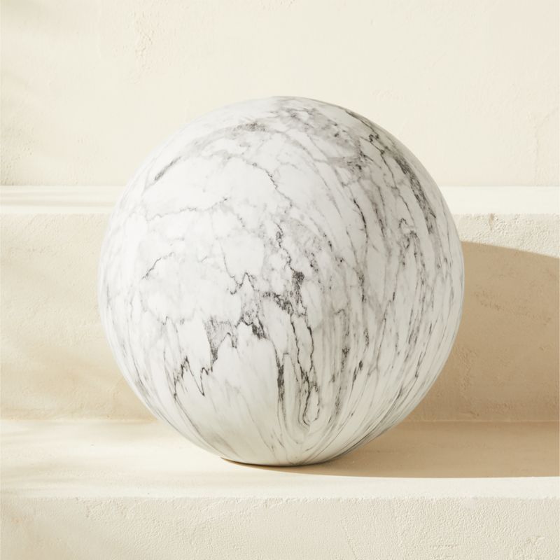 Playa White Faux Marble Indoor/Outdoor Ball Small - image 0 of 9