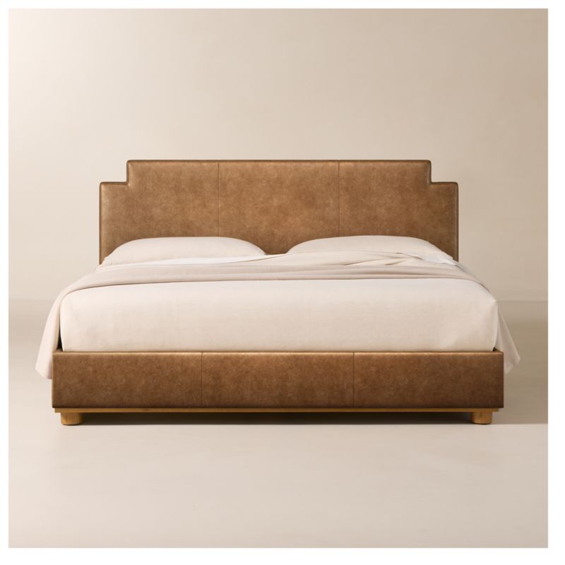 Plaza Bello Saddle Leather Upholstered King Bed - image 0 of 2