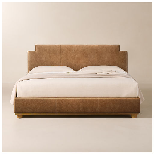 Plaza Leather Upholstered King Bed