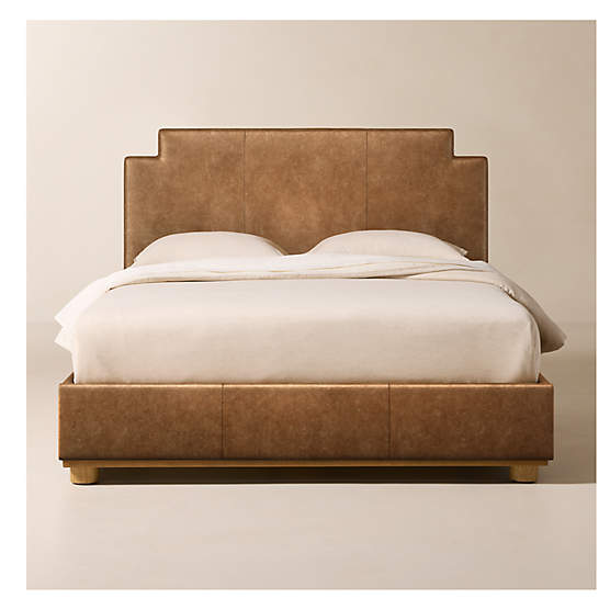 Plaza Bello Saddle Leather Upholstered Queen Bed