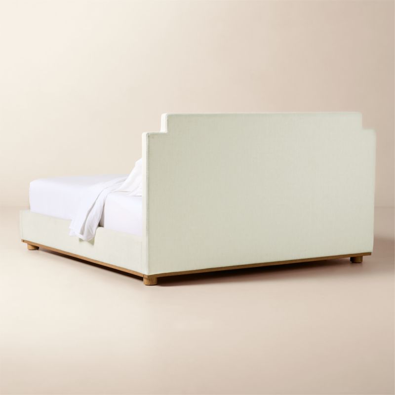 Plaza Warm White Upholstered King Bed - image 4 of 6