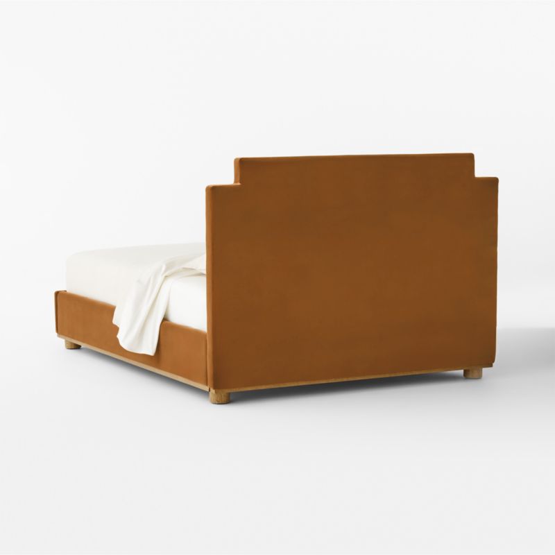 Plaza Smoked Amber Velvet Upholstered Queen Bed - image 3 of 7