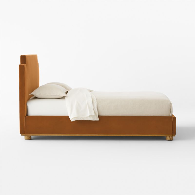 Plaza Smoked Amber Velvet Upholstered Queen Bed - image 2 of 7