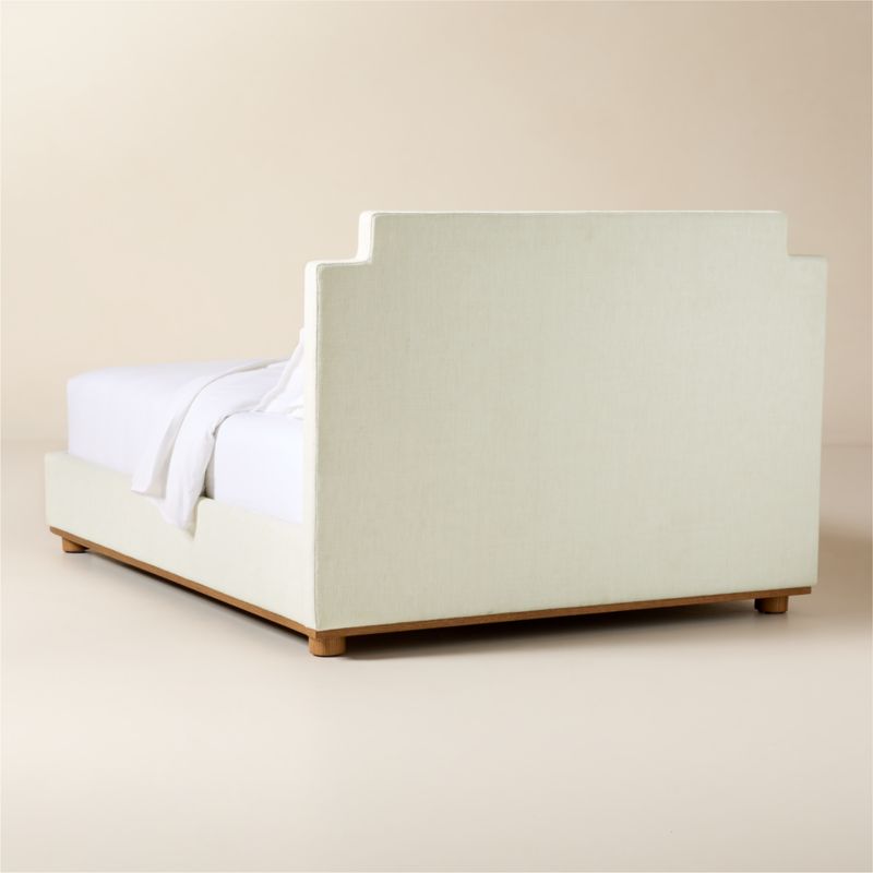 Plaza Warm White Upholstered Queen Bed - image 3 of 5