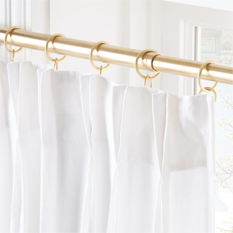 Pleated Linen White Curtain Panel 48"x96" - image 1 of 3