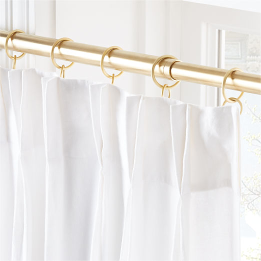 Pleated Linen White Curtain Panel 48"x96"