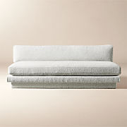 Plinth 80" Armless Peppered Grey Performance Boucle Sofa by Kara Mann
