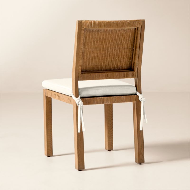 Plait Ash Wood and Woven Rattan Dining Chair with Warm White Performance Linen Cushion - image 4 of 8