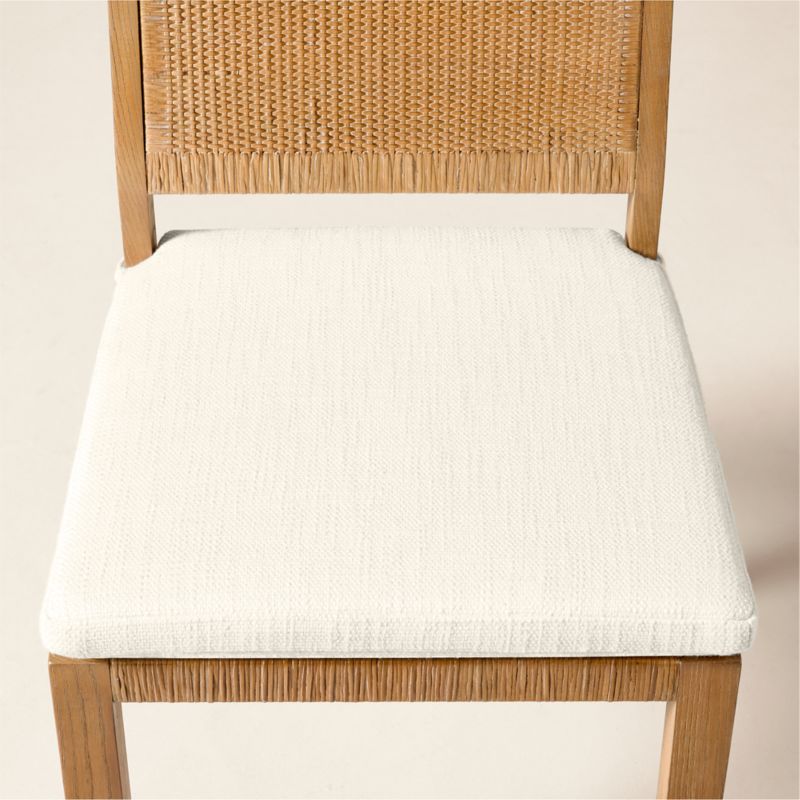 Plait Ash Wood and Woven Rattan Dining Chair with Warm White Performance Linen Cushion - image 6 of 8