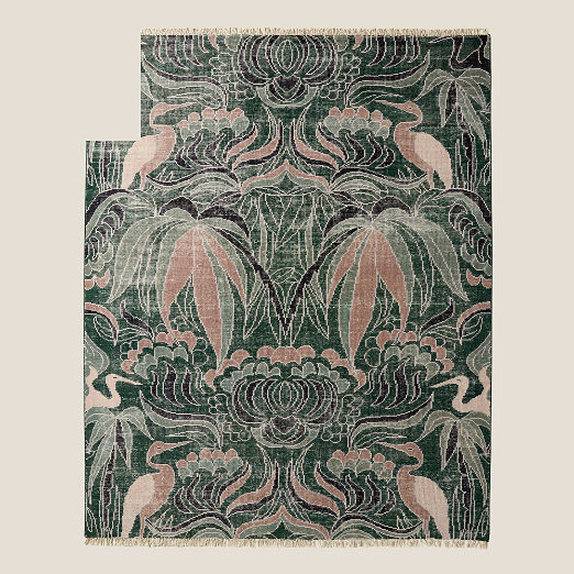Plumage Hand-Knotted Smoked Green Wool Area Rug 8'x10'