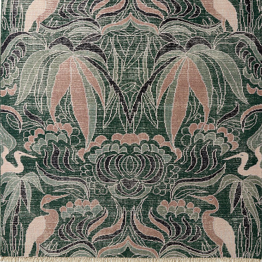Plumage Hand-Knotted Smoked Green Wool Rug Swatch 12"x12"