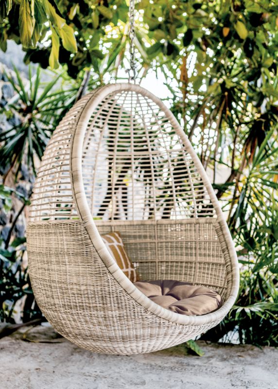 Pod Hanging Outdoor Chair with Cushion