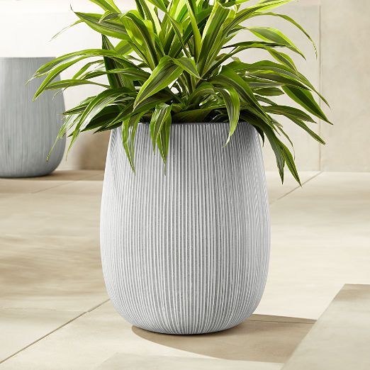Pod Grey Cement Indoor/Outdoor Large Planter 20.75"H