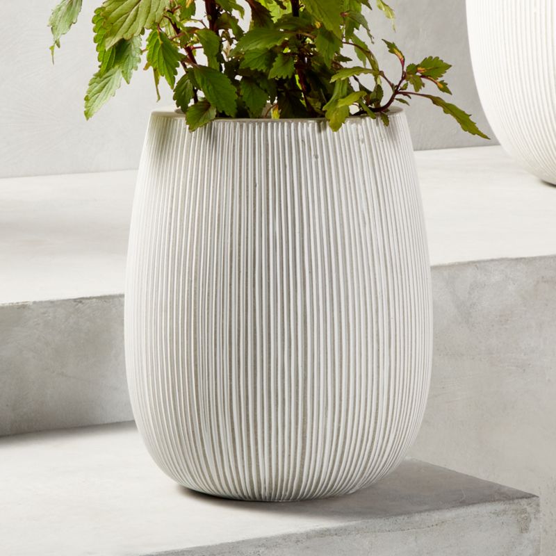 View Pod Grey Cement Indoor/Outdoor Medium Planter 15.75"H details