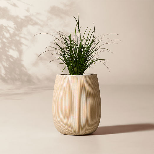Pod Taupe Cement Indoor/Outdoor Medium Planter 15.75"H