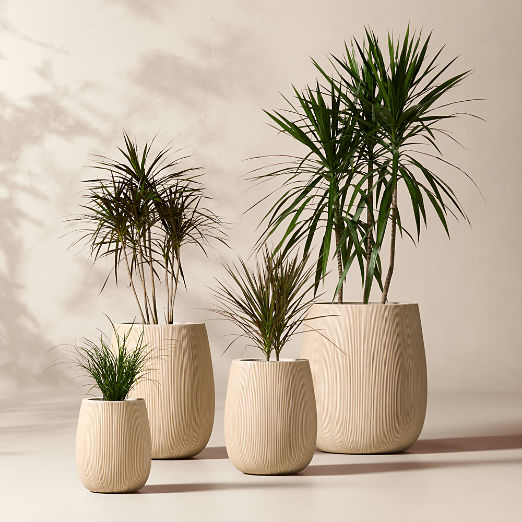 Pod Taupe Cement Indoor/Outdoor Planters