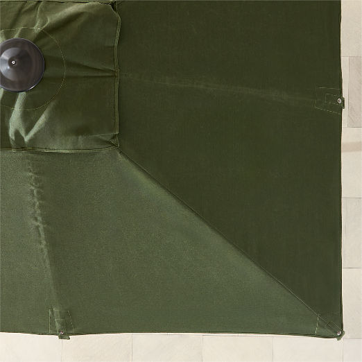 Poggesi Square Green Outdoor Umbrella with Graphite Base