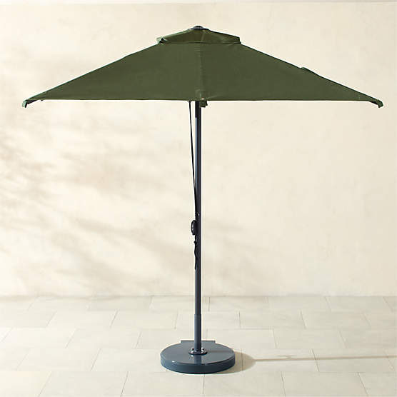 Poggesi Square Green Outdoor Umbrella with Graphite Base