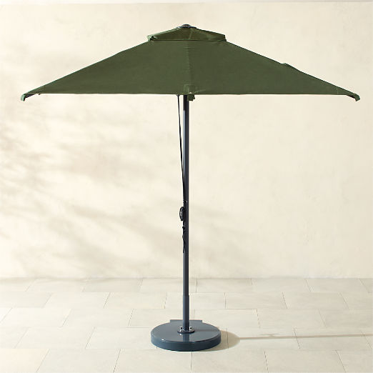 Poggesi Square Green Outdoor Umbrella with Graphite Base