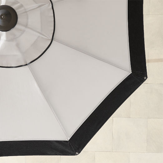 Poggesi Round Black and White Outdoor Umbrella with Graphite Base