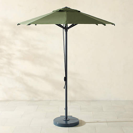 Poggesi Round Green Outdoor Umbrella with Graphite Base