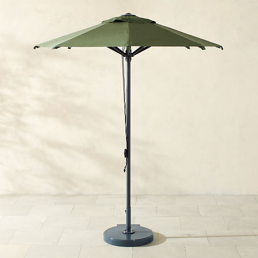 Poggesi Round Green Outdoor Umbrella with Graphite Base