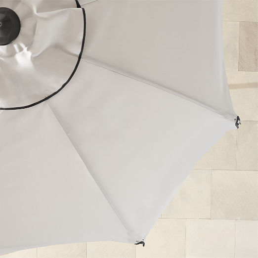 Poggesi Valance Black and White Outdoor Umbrella with Graphite Base