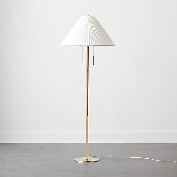 Pogo Brass And Cane Floor Lamp, Cb2 Table Lamp