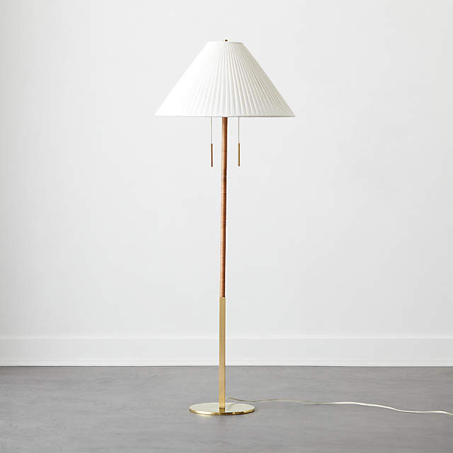 Pogo Brass And Cane Floor Lamp, Cb2 Tripel Floor Lamp