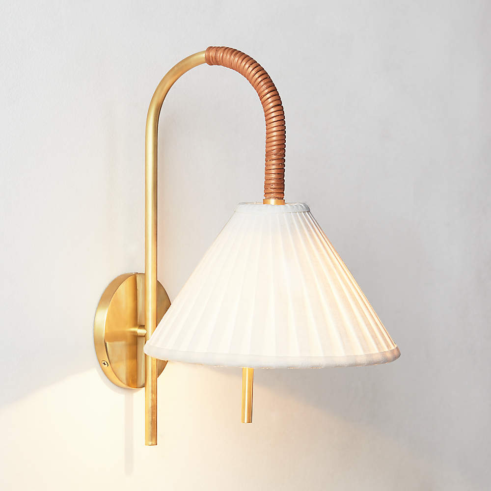 Pogo Brass and Cane Wall Sconce + Reviews