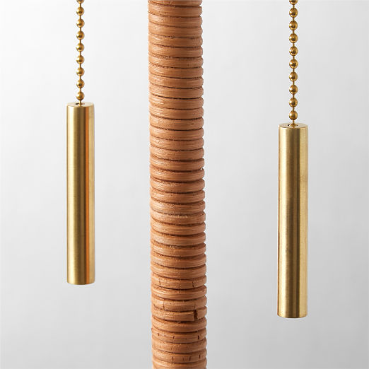 Pogo Brass and Cane Table Lamp