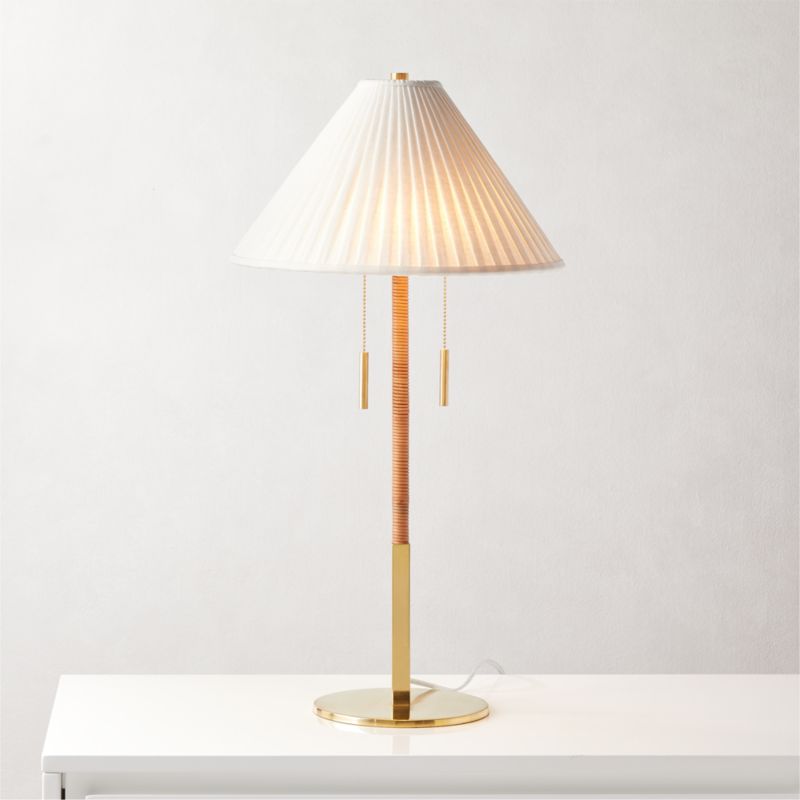 Pogo Brass and Cane Table Lamp - image 0 of 12