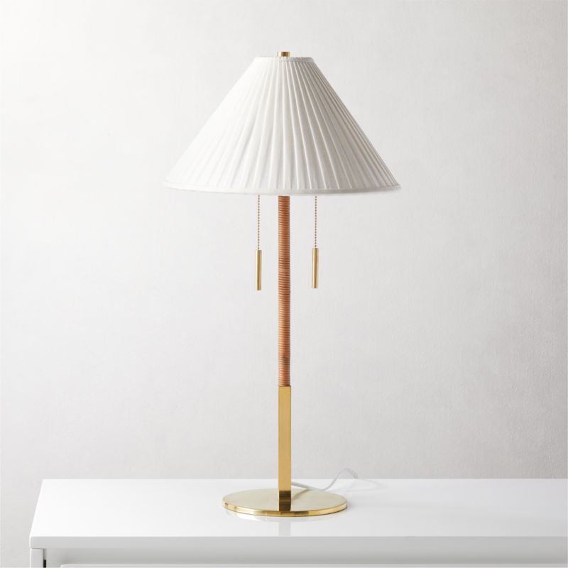 Pogo Brass and Cane Table Lamp - image 2 of 12