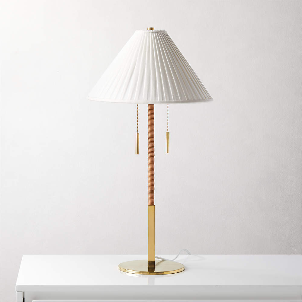 Pogo Brass and Cane Table Lamp + Reviews