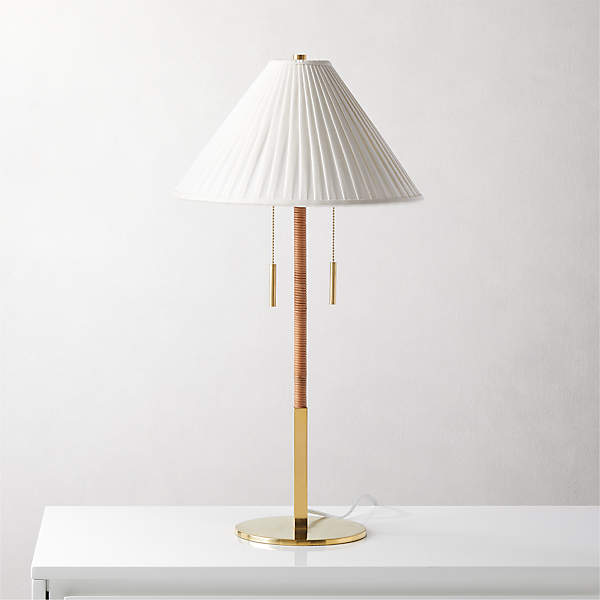 Pogo Brass And Cane Table Lamp, Cb2 Table Lamp