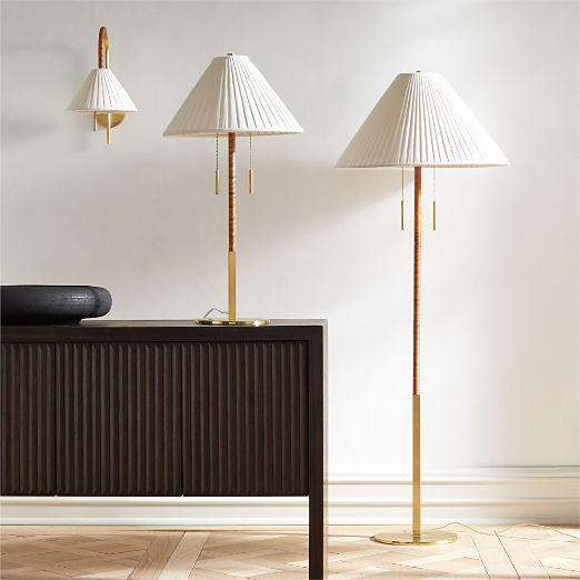 Pogo Brass and Cane Table Lamp