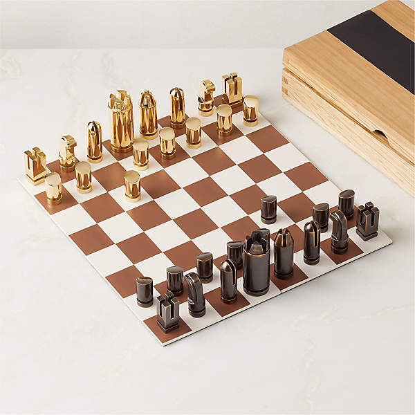 Point Dume Luxury Brass Chess Set