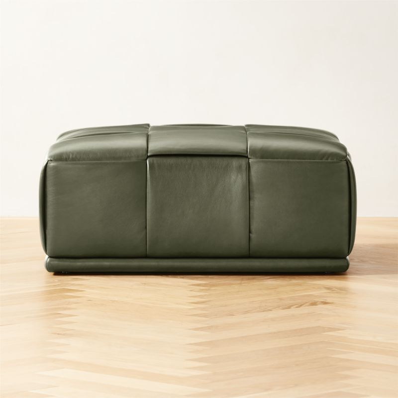 Pointe Leather Ottoman Bello Grey - image 2 of 6