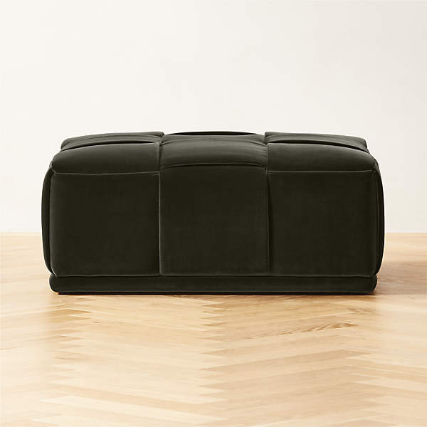 Velvet black outlet ottoman