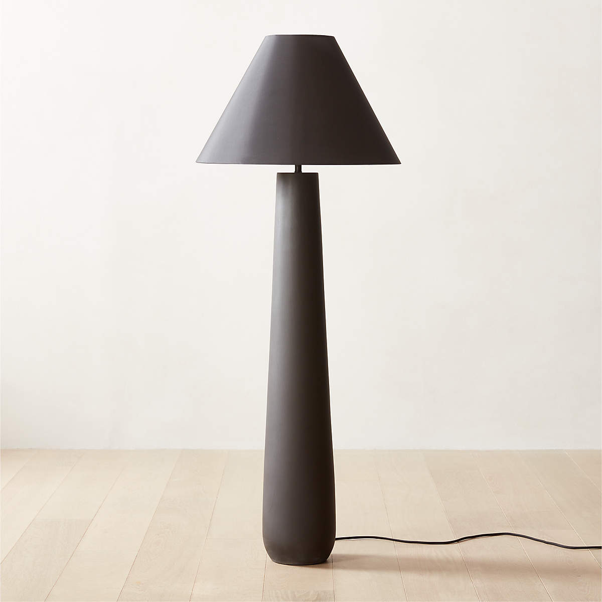 Polar Black Cement Floor Lamp + Reviews CB2
