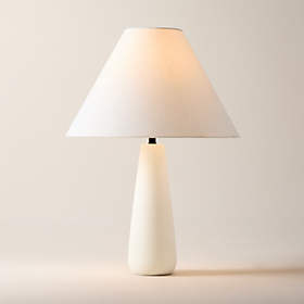 Jeanne Modern Fluted White Porcelain Table Lamp Reviews CB2 Canada - Main Image